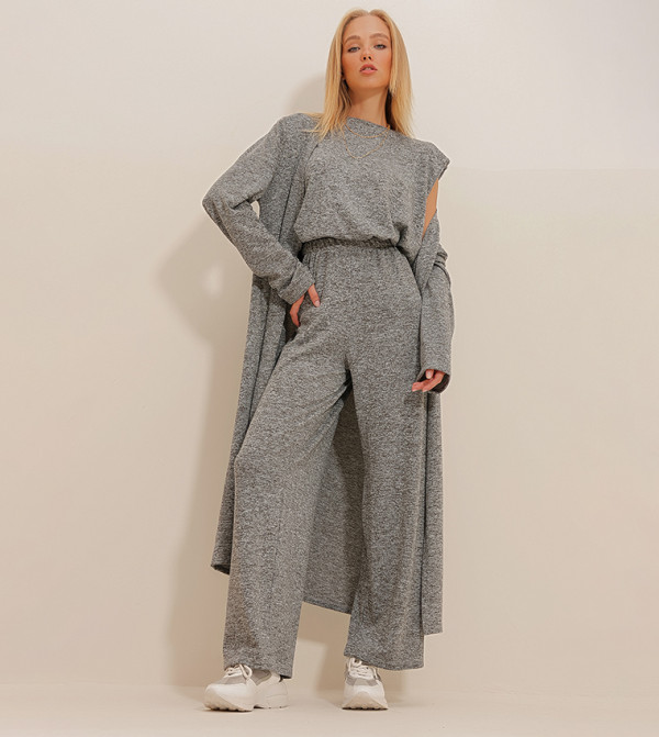 Trend Alaçatı Stili Trend Alaçatı Stili - Grey Co-Ord Sets