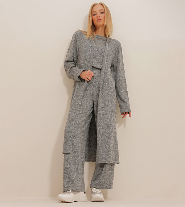 Trend Alaçatı Stili Trend Alaçatı Stili - Grey Co-Ord Sets