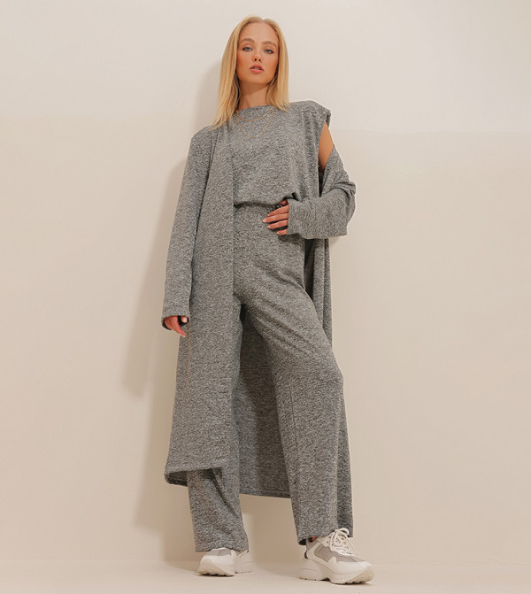 Trend Alaçatı Stili Trend Alaçatı Stili - Grey Co-Ord Sets