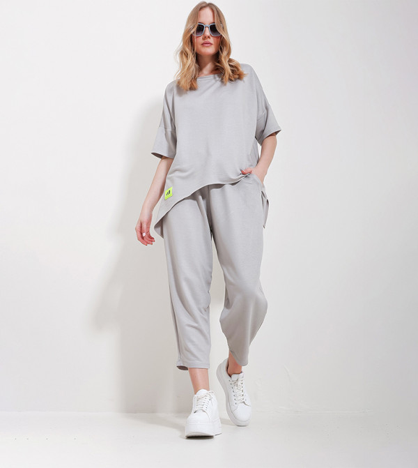 Trend Alaçatı Stili Trend Alaçatı Stili - Grey Co-Ord Sets