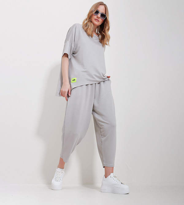 Trend Alaçatı Stili Trend Alaçatı Stili - Grey Co-Ord Sets