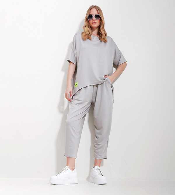 Trend Alaçatı Stili Trend Alaçatı Stili - Grey Co-Ord Sets