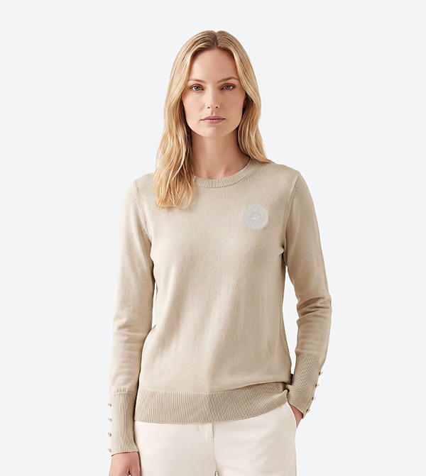 Beverly Hills Polo Club  Sweaters & Cardigans - Off White Round Neck Sweaters