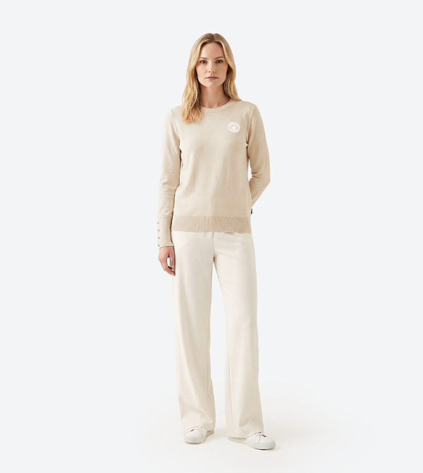 Beverly Hills Polo Club  Sweaters & Cardigans - Off White Round Neck Sweaters