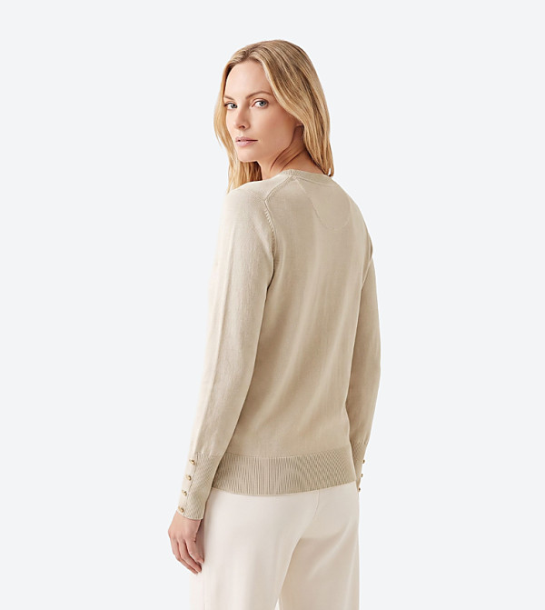 Beverly Hills Polo Club  Sweaters & Cardigans - Off White Round Neck Sweaters