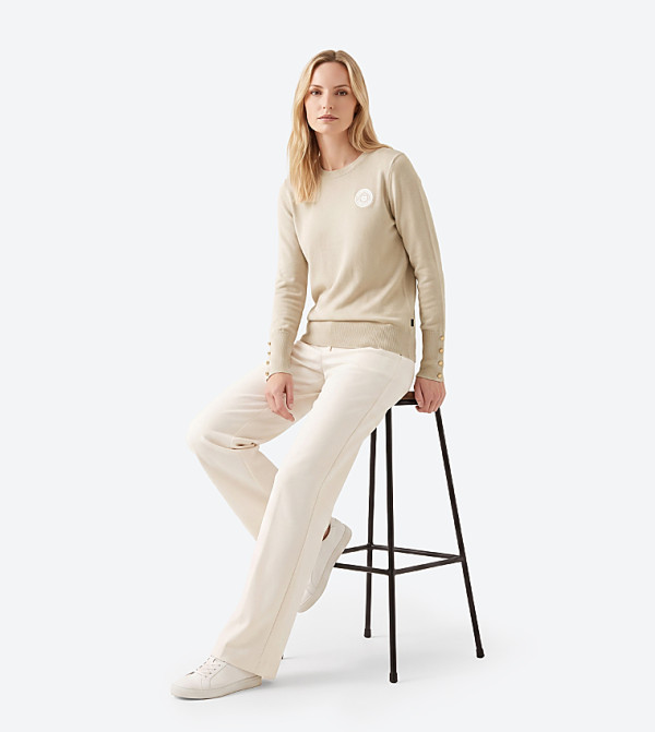Beverly Hills Polo Club  Sweaters & Cardigans - Off White Round Neck Sweaters