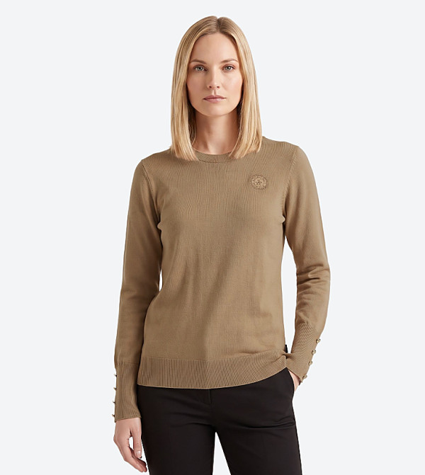 Beverly Hills Polo Club  top-selling-om - Taupe Round Neck Sweaters