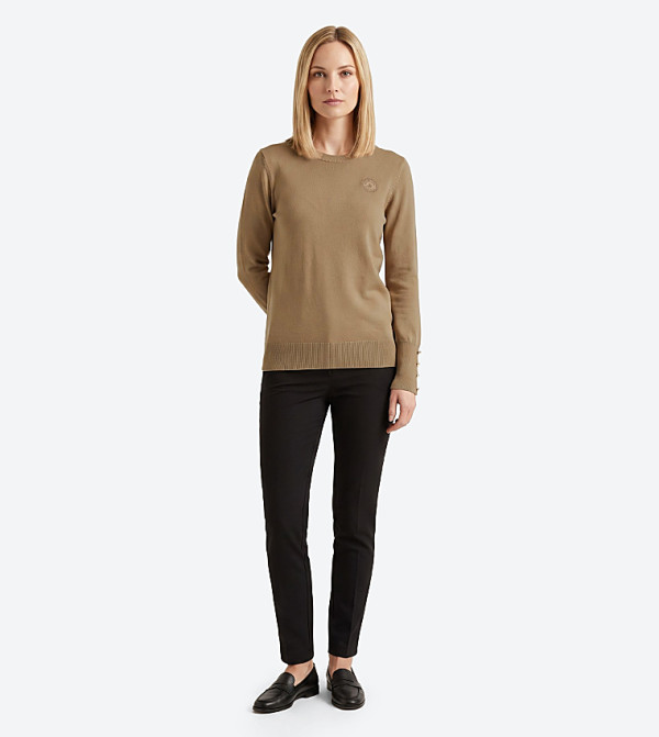Beverly Hills Polo Club  top-selling-om - Taupe Round Neck Sweaters