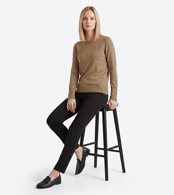 Beverly Hills Polo Club  top-selling-om - Taupe Round Neck Sweaters