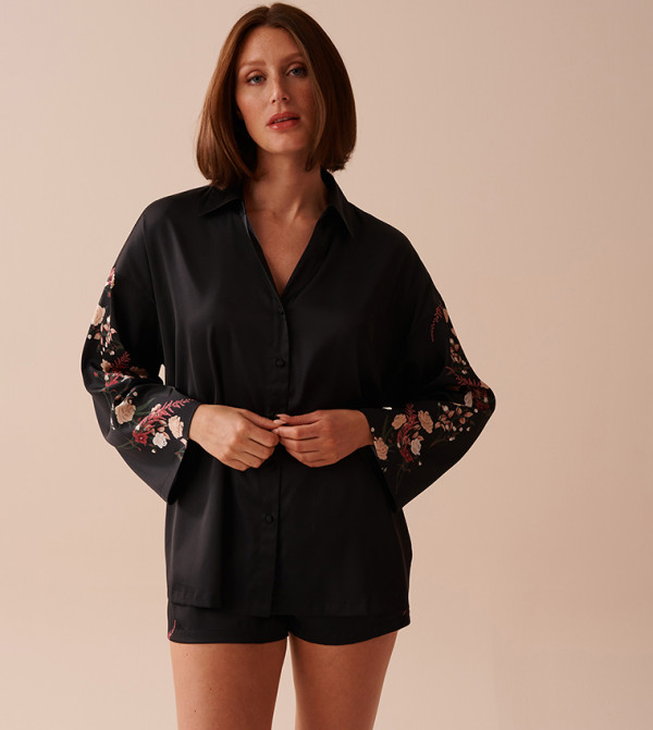 La Vie en Rose pretty-in-prints-w - Black Tops