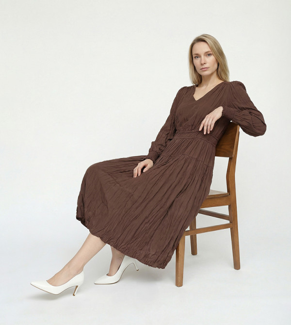 Beverly Hills Polo Club  Casual Dresses - Brown Midi Dresses