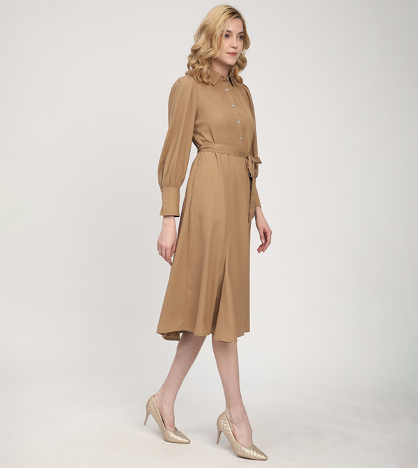 Beverly Hills Polo Club  neutral-tailoring - Brown Casual Dresses