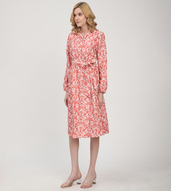 Beverly Hills Polo Club  Clothing - Coral Midi Dresses