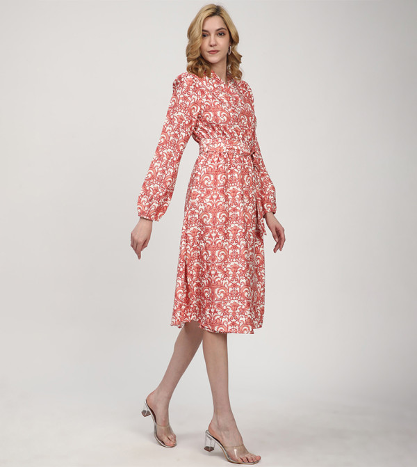 Beverly Hills Polo Club  Clothing - Coral Midi Dresses