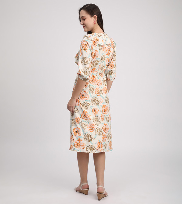 بيفرلي هيلز بولو كلوب  statement-sleeve-babydoll - متعدد Midi Dresses