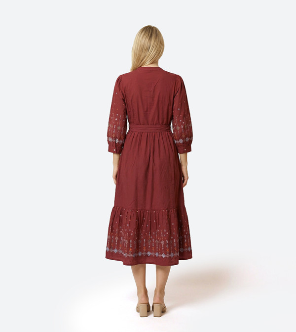 Beverly Hills Polo Club  vacation-loading-w - Rust Midi Dresses