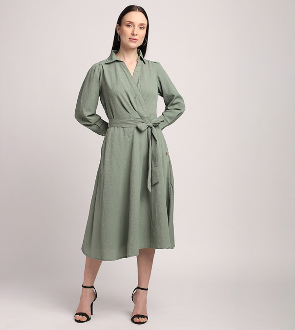Beverly Hills Polo Club  Clothing - Green Midi Dresses