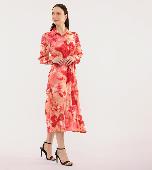 بيفرلي هيلز بولو كلوب  vacation-loading-w - أحمر Midi Dresses