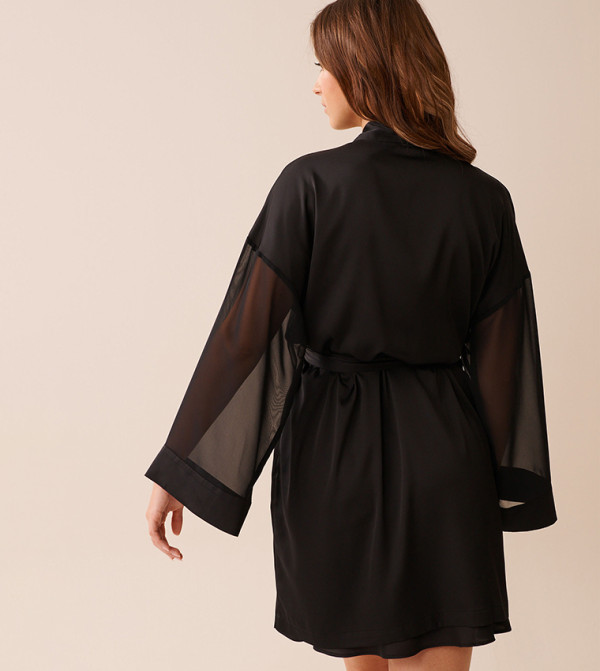 La Vie en Rose Sleepwears & Loungewears - Black Night Robes & Kimonos
