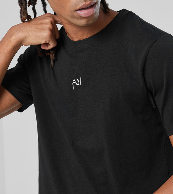 F5  - Black Casual T-Shirts