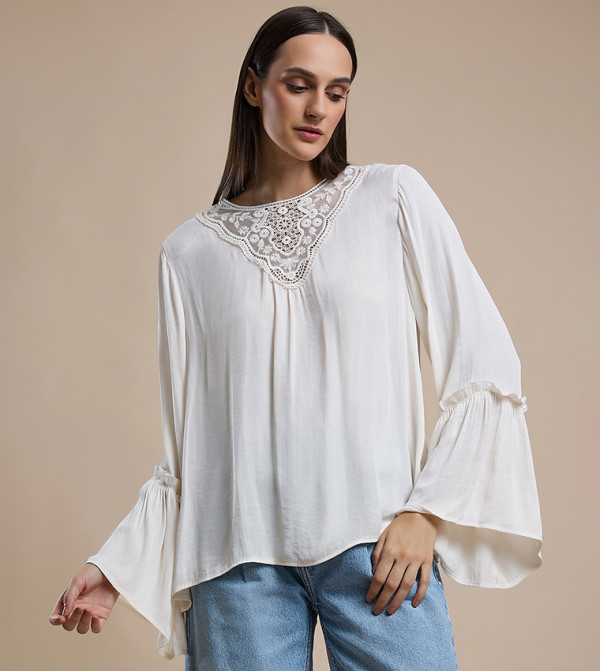 أر آند بي  ملابس - أبيض Casual Tops