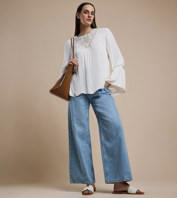 أر آند بي  ملابس - أبيض Casual Tops