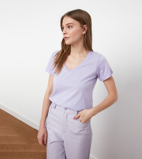 Trendyol Trendyol Best Picks - Violet Short Sleeve Tee