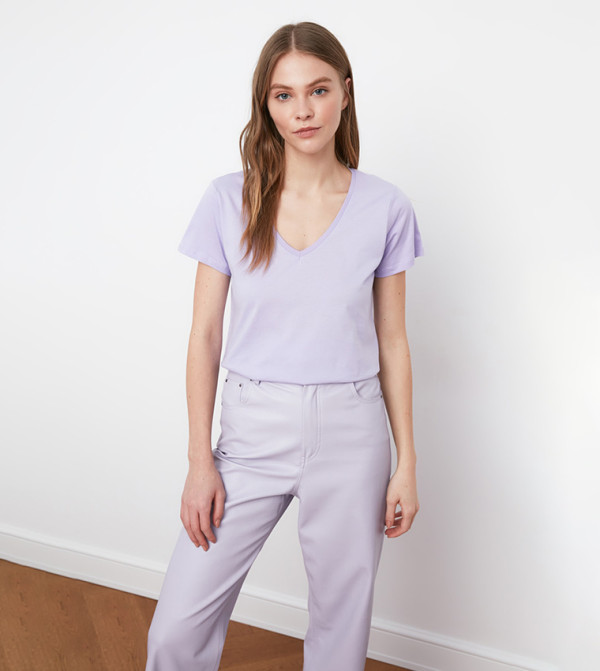 Trendyol Trendyol Best Picks - Violet Short Sleeve Tee