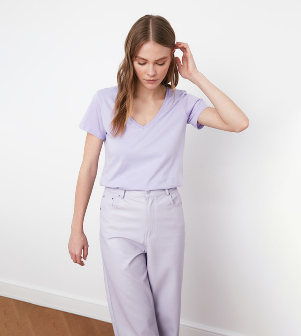 Trendyol Trendyol Best Picks - Violet Short Sleeve Tee