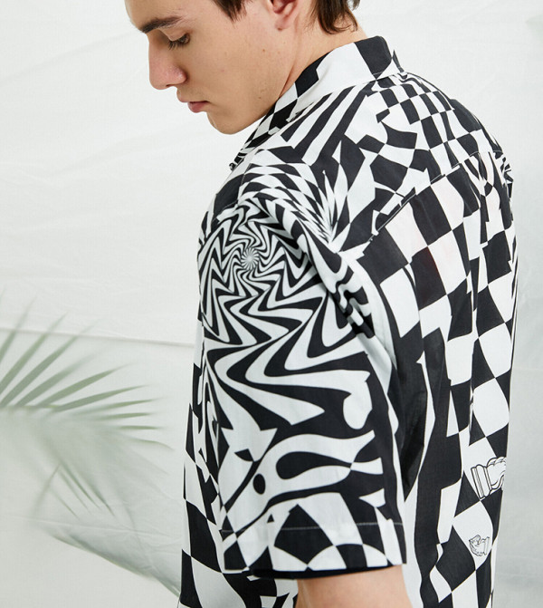 Koton checkered-plaid-m - Black Short Sleeves