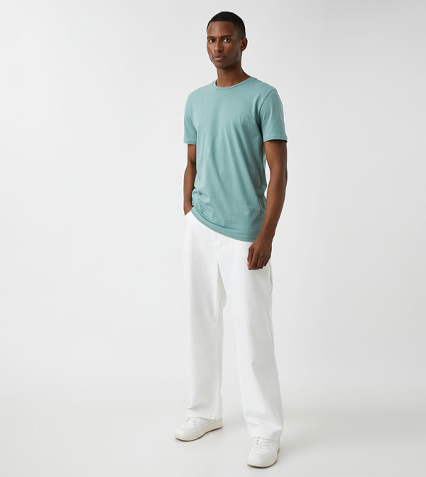 Koton - Green Round Neck T-Shirts