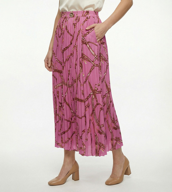Beverly Hills Polo Club  Midi Skirts - Pink Midi Skirts