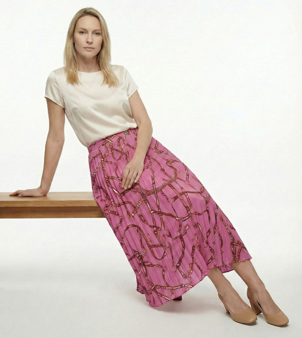 Beverly Hills Polo Club  Midi Skirts - Pink Midi Skirts