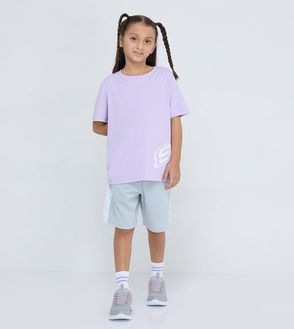 سكيتشرز cool-kid-uniforms-k - بنفسجي توب و شورت