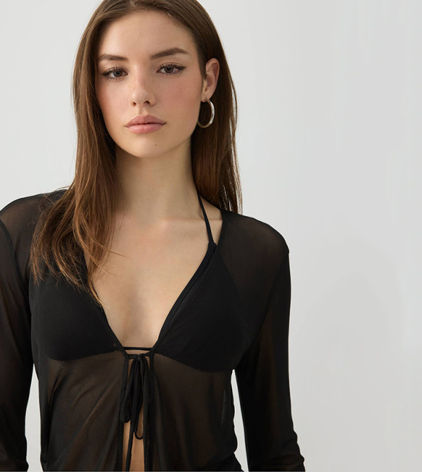 اردين  the-high-neck-shift - أسود Casual Tops