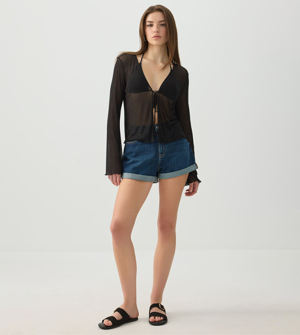 اردين  the-high-neck-shift - أسود Casual Tops