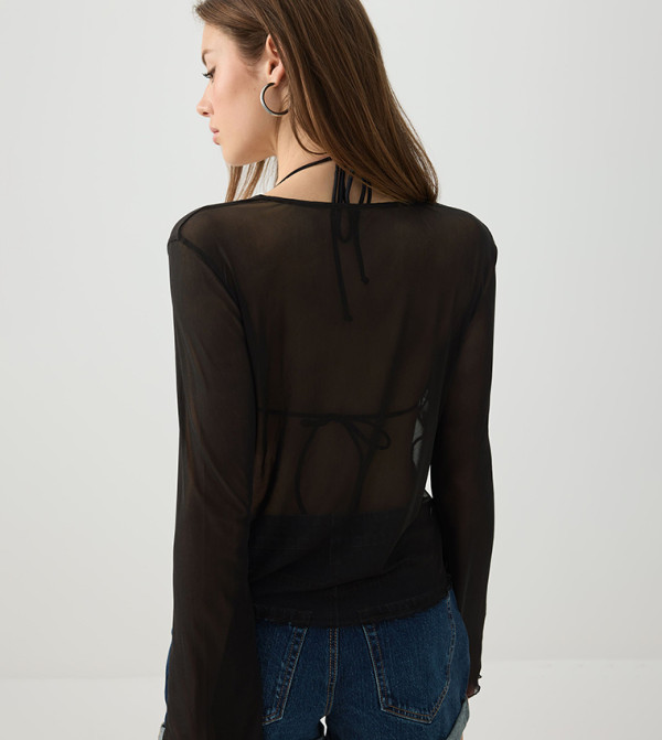 اردين  the-high-neck-shift - أسود Casual Tops