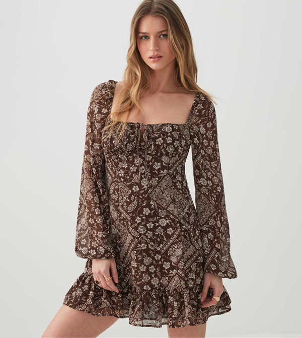 Ardene  Mini Dresses - Brown Mini Dresses