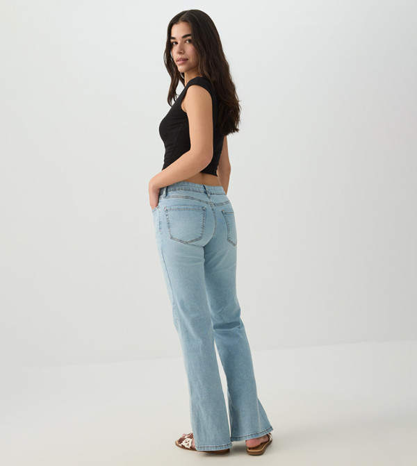Ardene  baggy-denim-edit - Blue Wide Leg Jeans