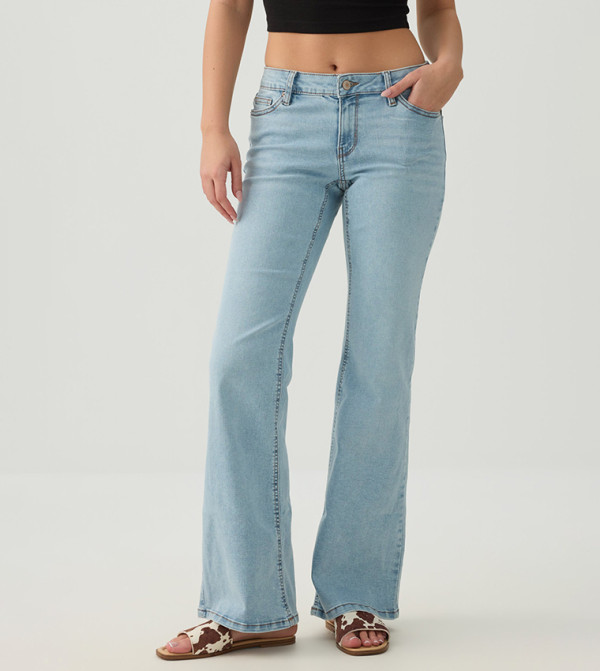 Ardene  baggy-denim-edit - Blue Wide Leg Jeans