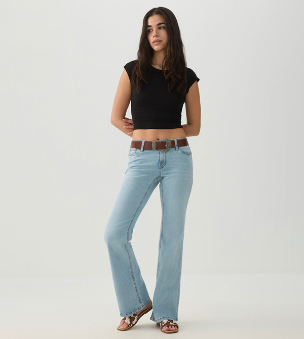 Ardene  baggy-denim-edit - Blue Wide Leg Jeans