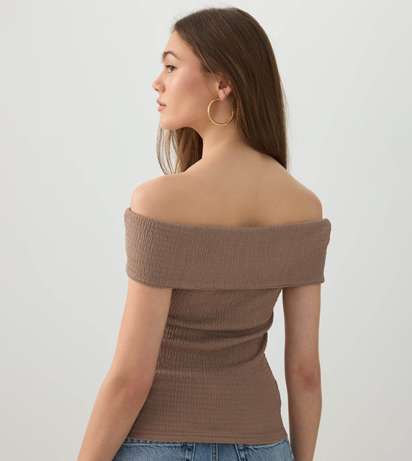 اردين توبات قصيرة - بني Cropped Tops