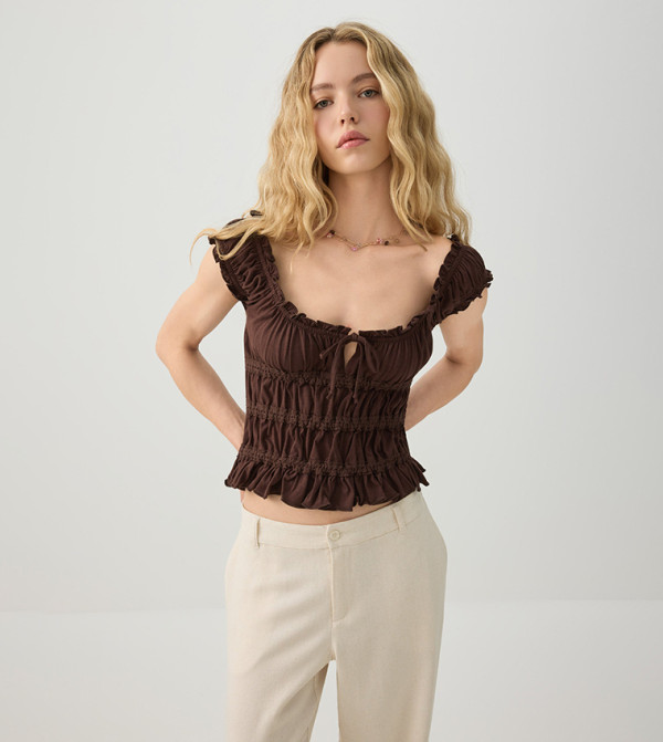 Ardene Ardene - Brown Cropped Tops