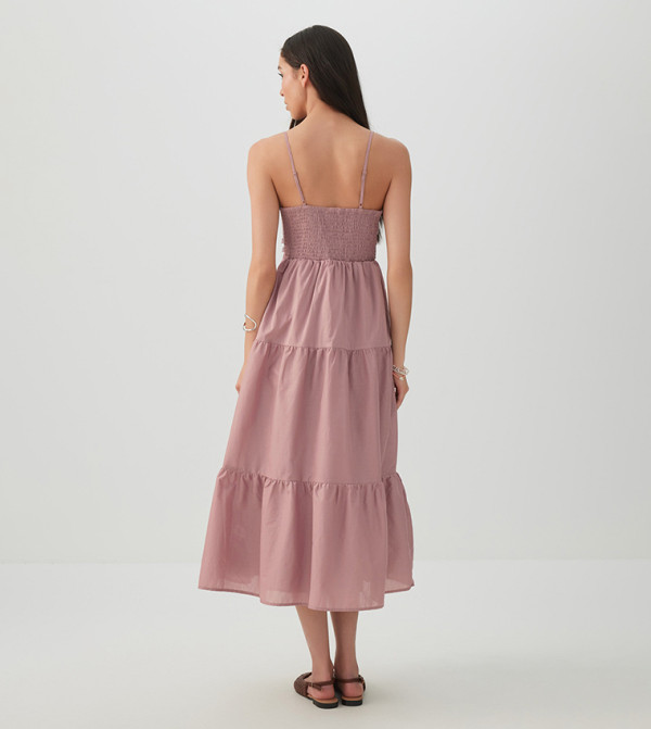 اردين statement-sleeve-babydoll - وردي Maxi Dresses