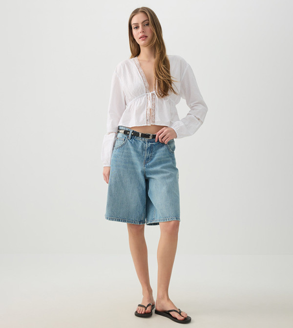 اردين  romance-lace-edits - أبيض Cropped Tops