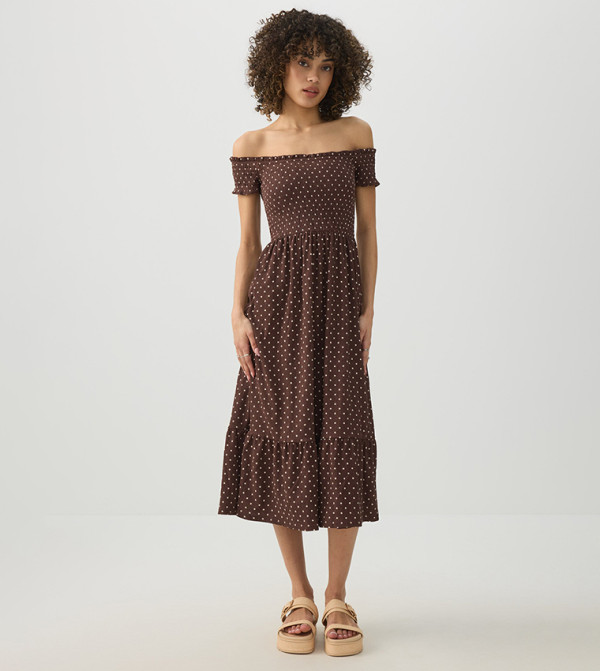Ardene Ardene - Brown Midi Dresses