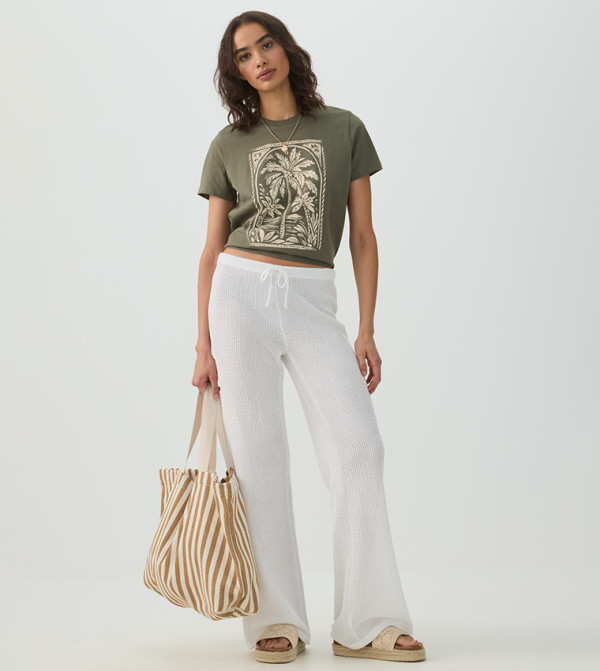 Ardene  Clothing - Khaki Short Sleeve T-Shirts