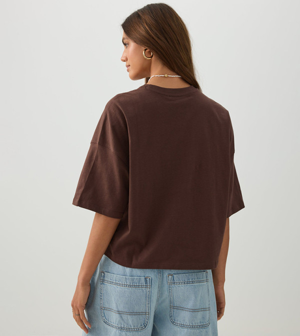 Ardene Clothing - Brown Short Sleeve T-Shirts