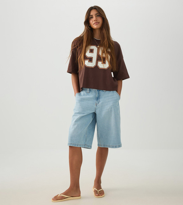 Ardene Clothing - Brown Short Sleeve T-Shirts