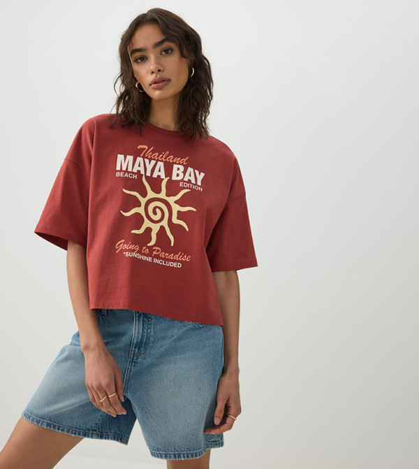اردين  توبات بلا أكمام  - أحمر Short Sleeve T-Shirts